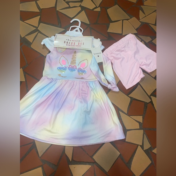 🦄2T unicorn dress set, 3 pieces, new with tag, unicorn outfit, girls 2T - Picture 3 of 12